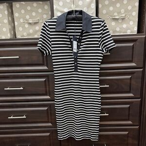 Veronica Beard Black and White Striped Mini Dress